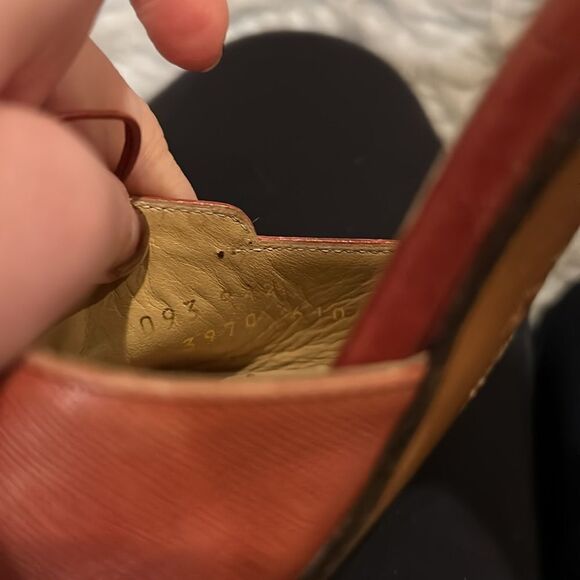 Gucci authentic blondie red and brown tie‎ slip on heel - Picture 11 of 12